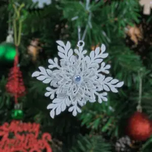 2pcs White Snowflake Ornament