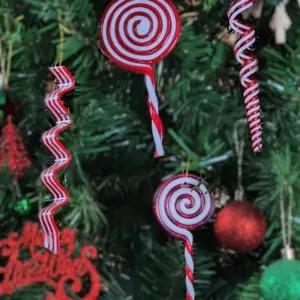 4pcs Red Candy Cane Ornament Pack