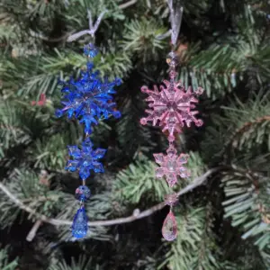 3 Colours Available - 2pcs Snowflake Acrylic Pendant