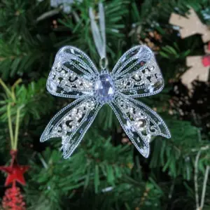 2pcs Crystal Bow Acrylic Pendant