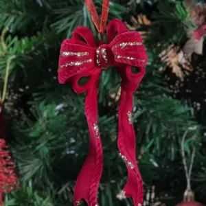 2pcs Red Velvet Bow Acrylic Pendant