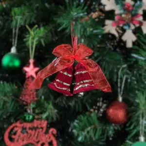 2pcs Red Velvet Double Bell Acrylic Pendant