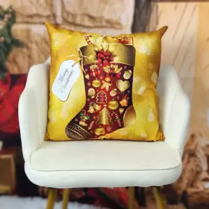 4pcs Red and Gold Polyester Pillowcase Set