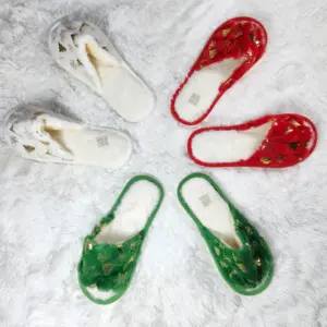 3 Colours Available - Women's Fluffy Plush Christmas Bedroom Slippers