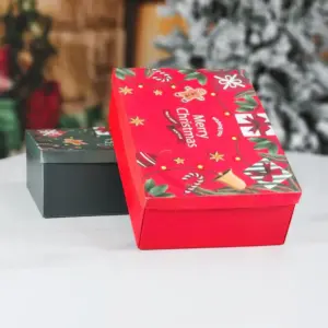 2 Colours Avaialable - Paper Card Merry Christmas Gift Boxes